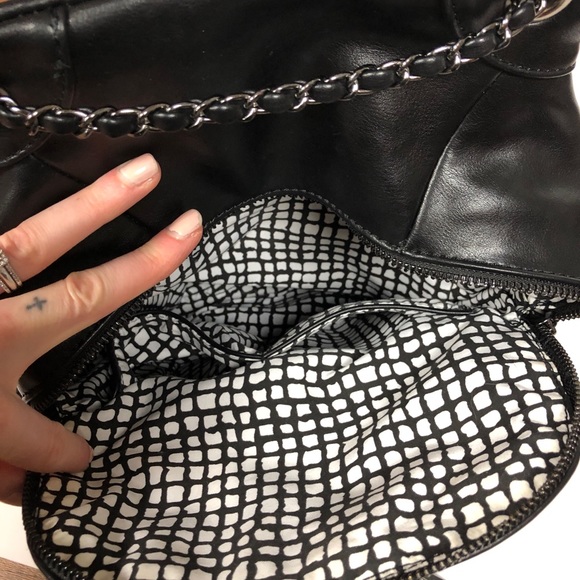 Mini Black Backpack w/ tassels and chain - Picture 6 of 8